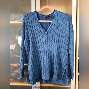 Ralph Lauren Denim Blue V-neck Sweater